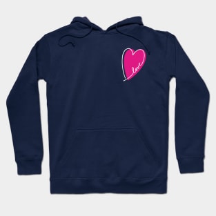 Pink Heart Love Letters Line Art Hoodie